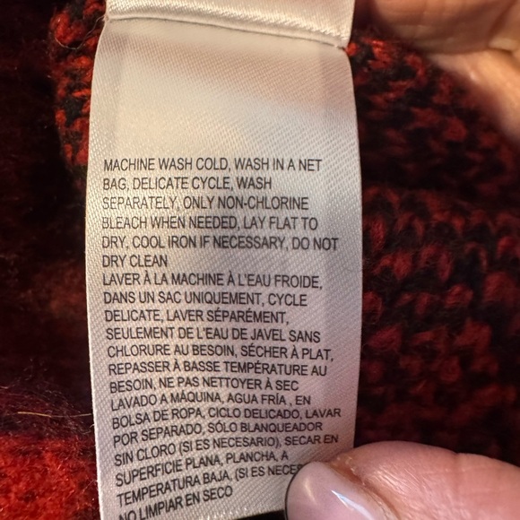 Lucky Brand Red and Black wool blend Sweater NWT - Picture 8 of 10